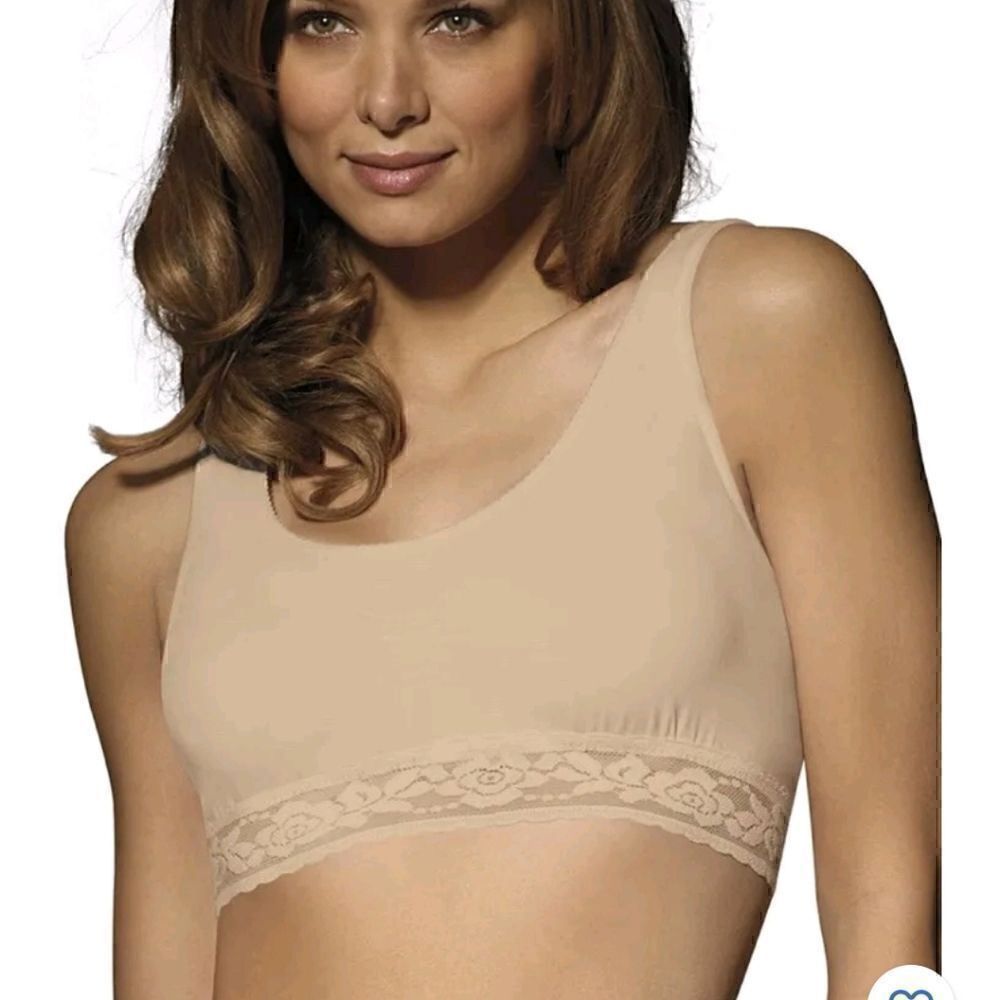 Bali Comfort Revolution 0250 Seamless Crop Top Cami Bra Nude Medium NWOT